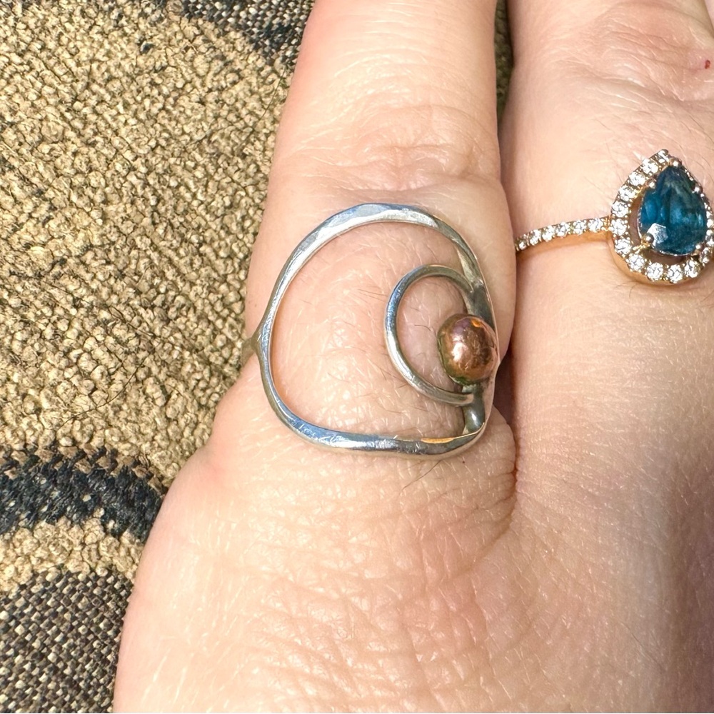 Handcrafted silver and cop ring. - Picture 5 of 9